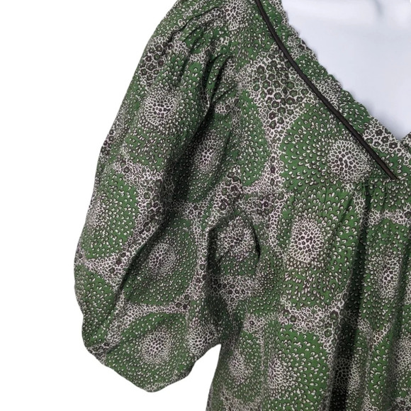 Miss Sixty Collection Green Puff Sleeve V Neck  Blouse XS - Picture 3 of 10